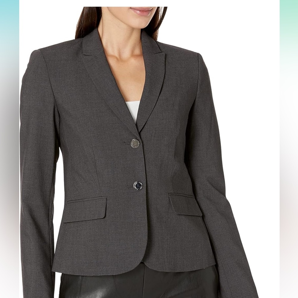 Calvin Klein Two-Button Blazer, Black